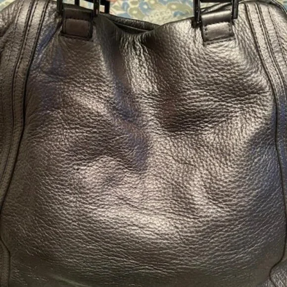 Tory Burch Metallic Grey Shoulder Bag Great Condition - Picture 3 of 9